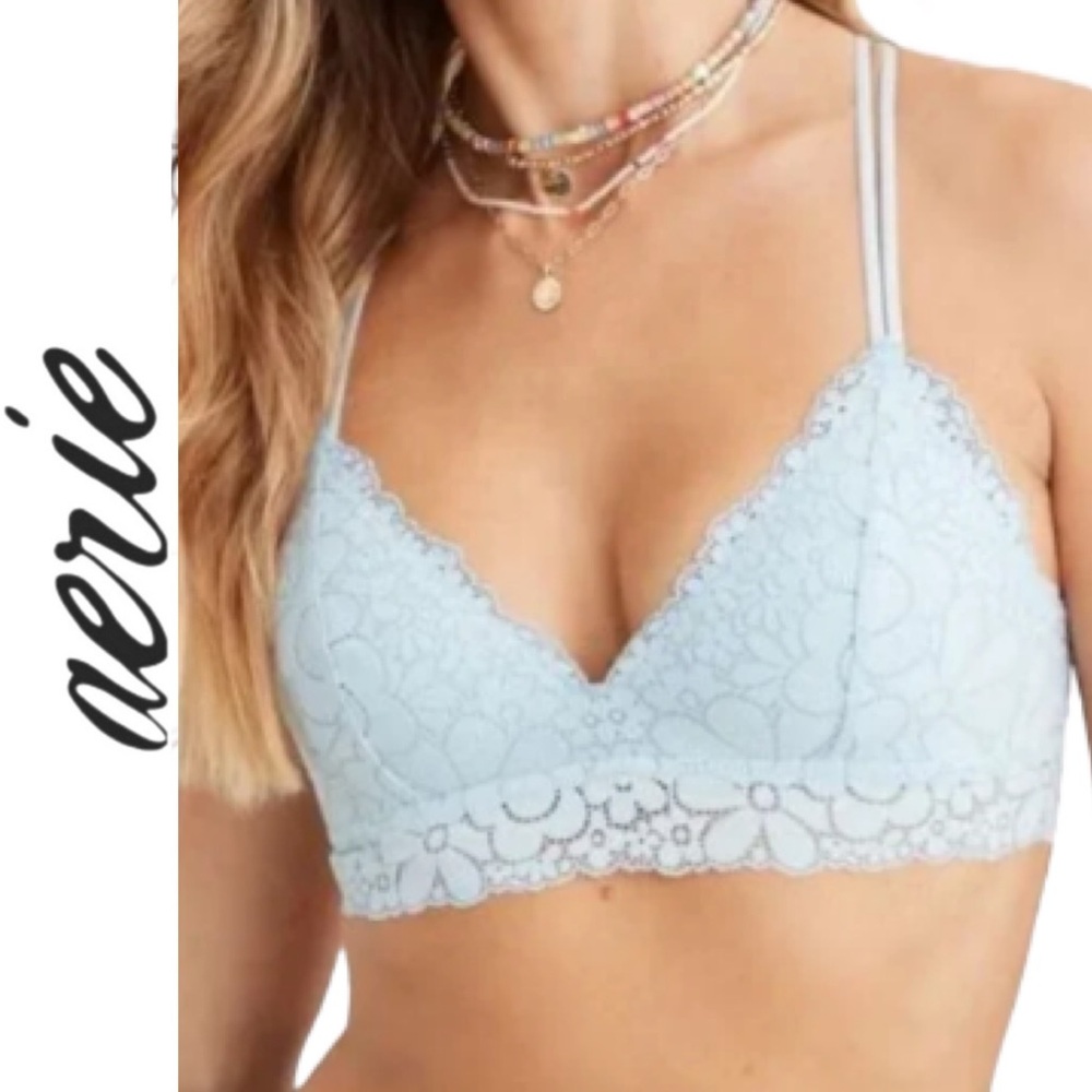 AERIE➕NWT Real Happy Wireless Convertible Candy Lace Bra